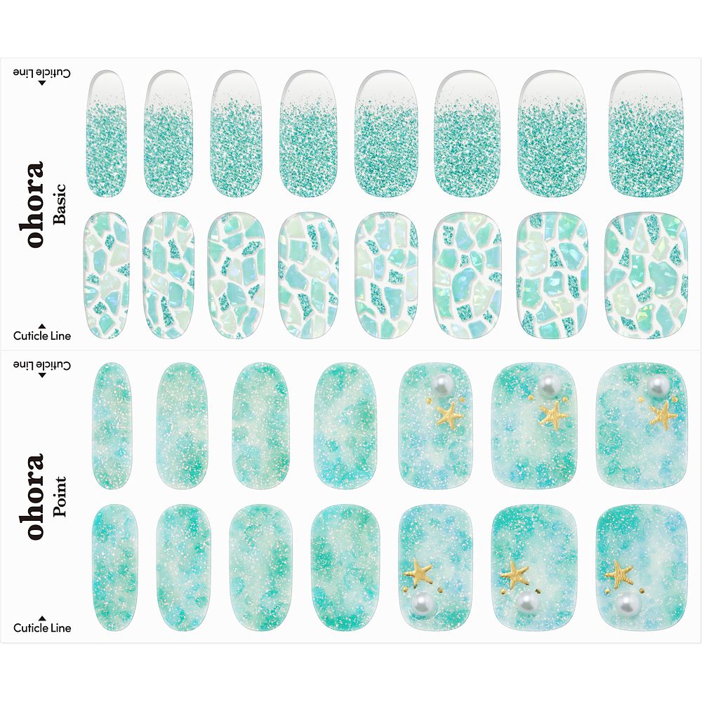 公式 ショップディズニー Ohora アリエル ネイルシール セミキュアジェルネイル