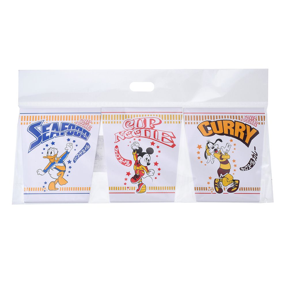 公式 ショップディズニー カップヌードル ミッキー ドナルド グーフィー メモ帳 Cup Noodle