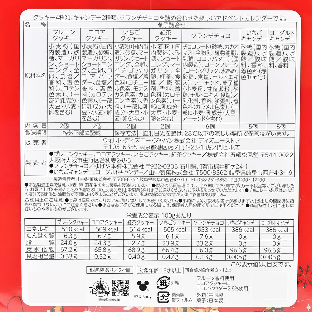 公式 ショップディズニー ミッキー フレンズ アドベントカレンダー Disney Christmas 22