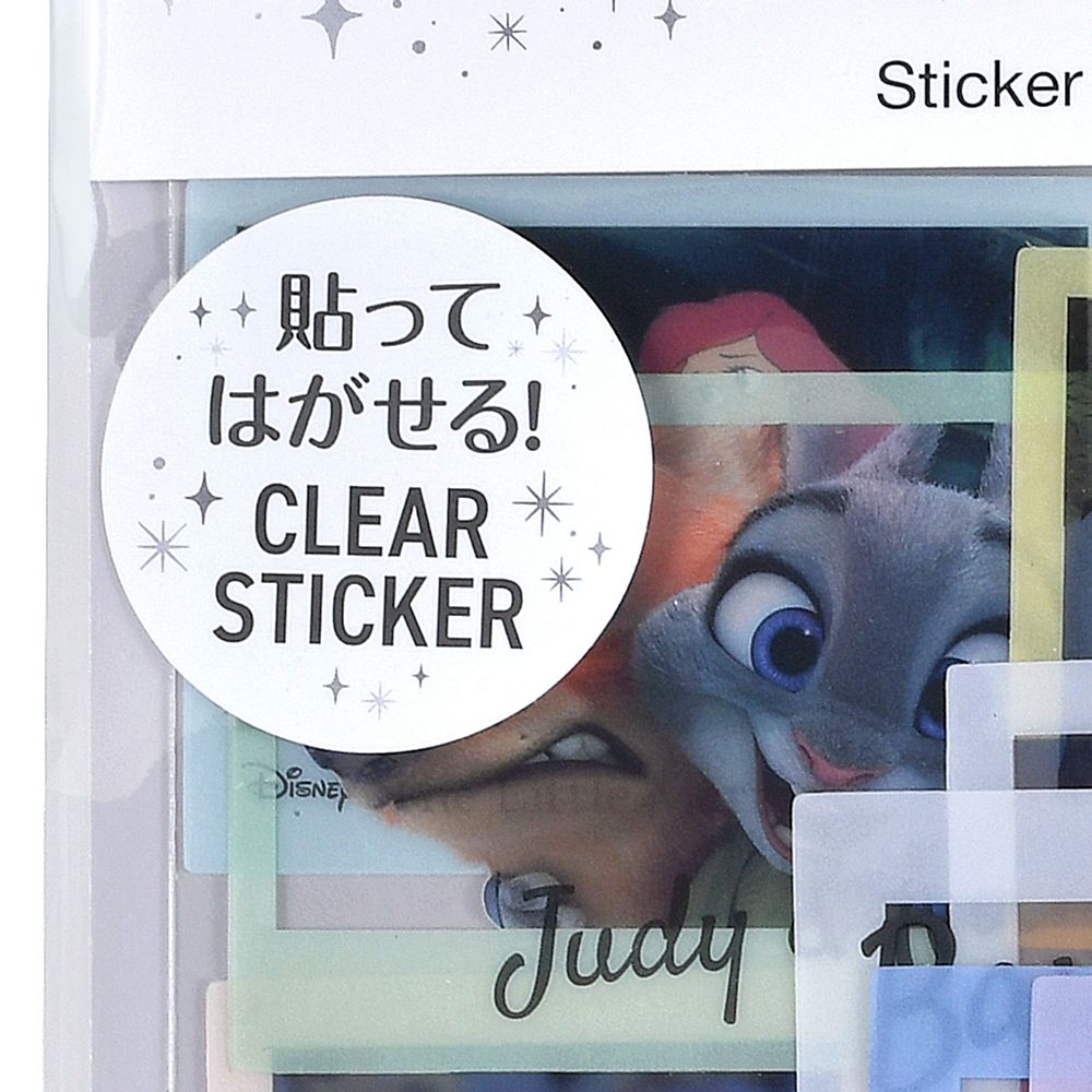 【再入荷】ディズニーキャラクター シール・ステッカー クリア 貼ってはがせる インスタント写真風 Sticker Collection