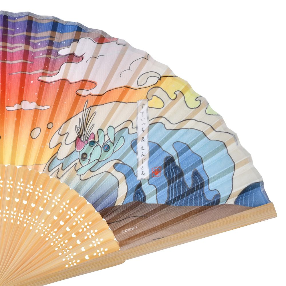 スティッチ、エンジェル、スクランプ 扇子 Japan Original