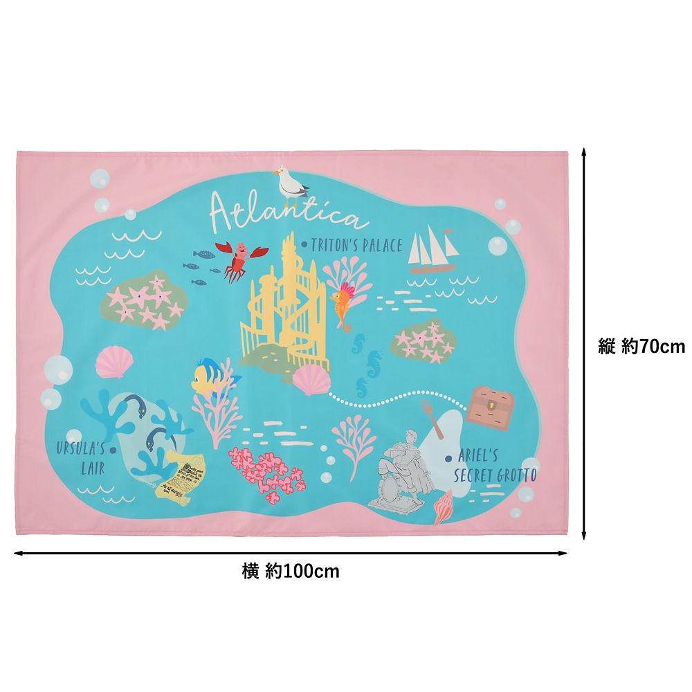 リトル・マーメイド レジャーシート (S) ポーチ入り Map Compact Picnic Sheet