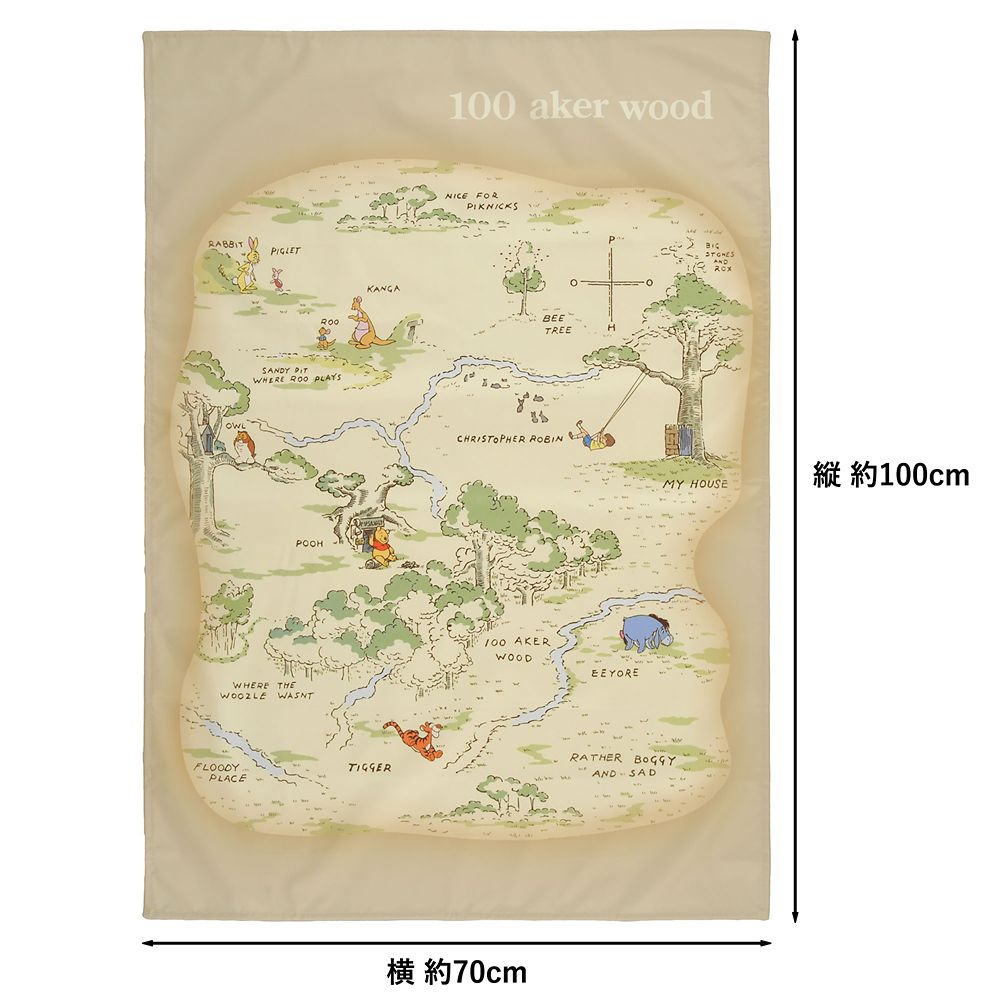 プー＆フレンズ レジャーシート (S) ポーチ入り Map Compact Picnic Sheet