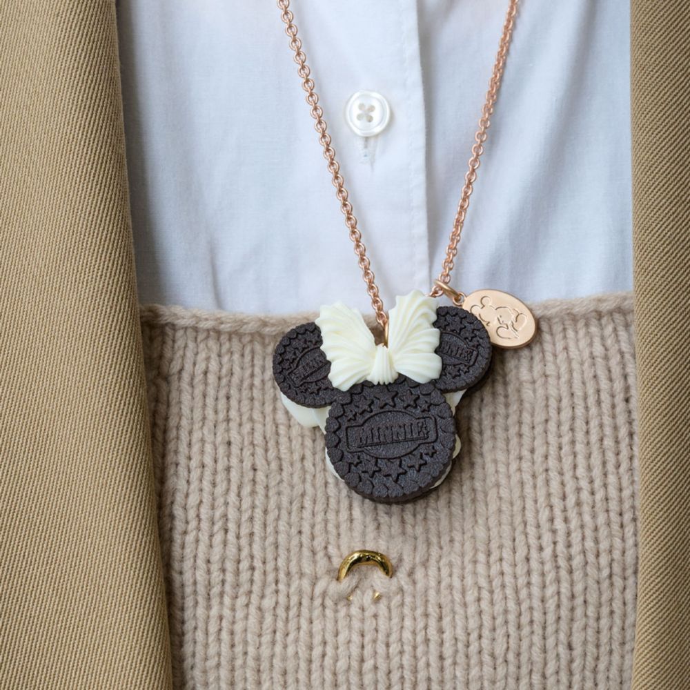 【キューポット】ミニーマウス/ネックレス　クリームサンド ココア クッキー