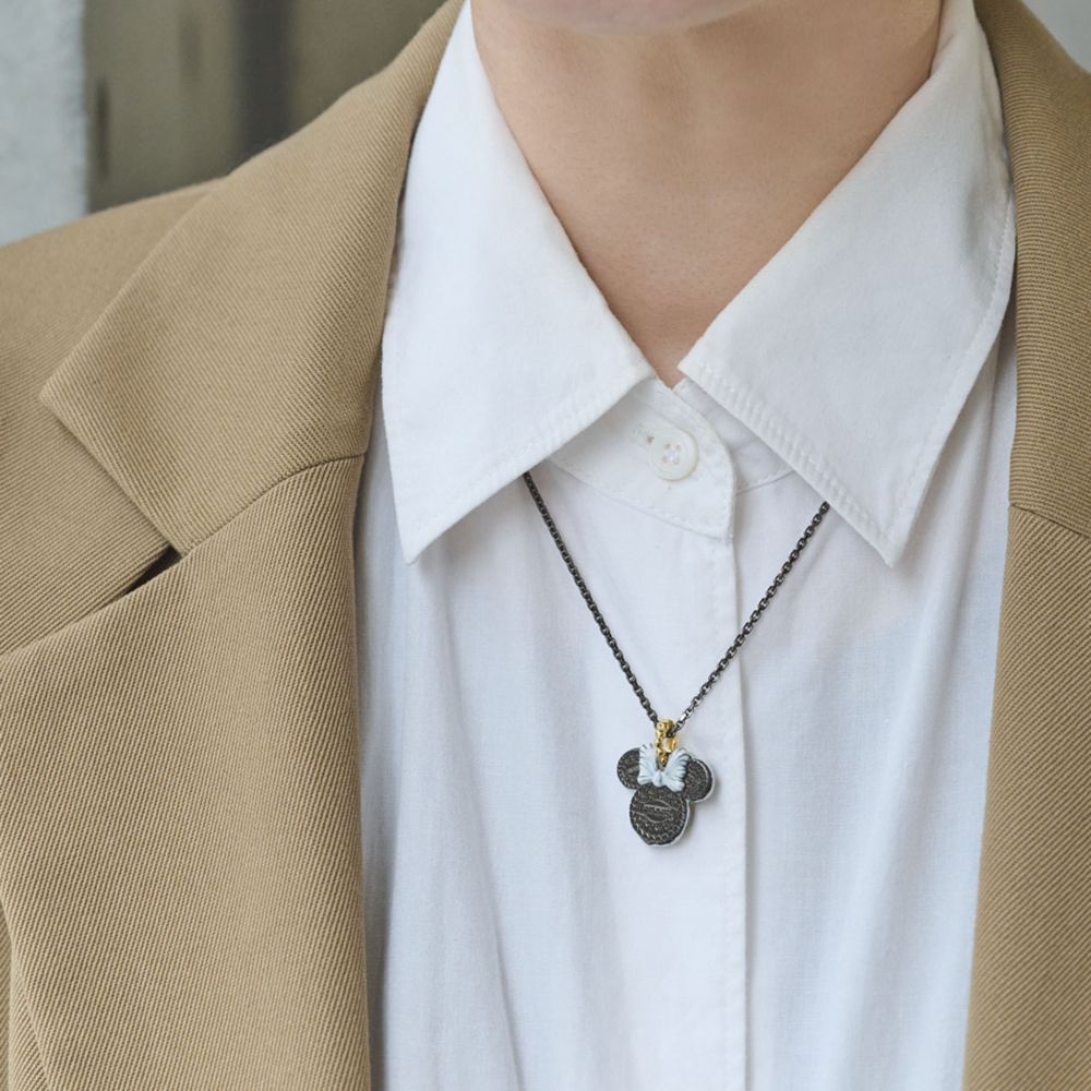 【キューポット】ミニーマウス/ネックレス　ココア クッキー