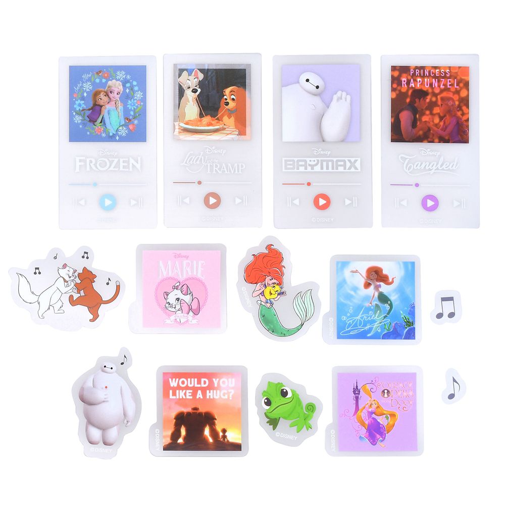 【再入荷】ディズニーキャラクター シール・ステッカー クリア 貼ってはがせる Music Sticker Collection