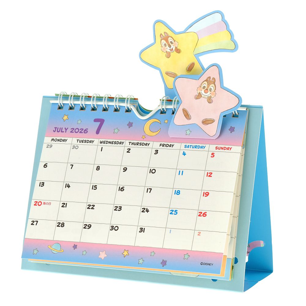 チップ＆デール 卓上カレンダー ポップアップ Costume CALENDAR＆ORGANIZER 2026