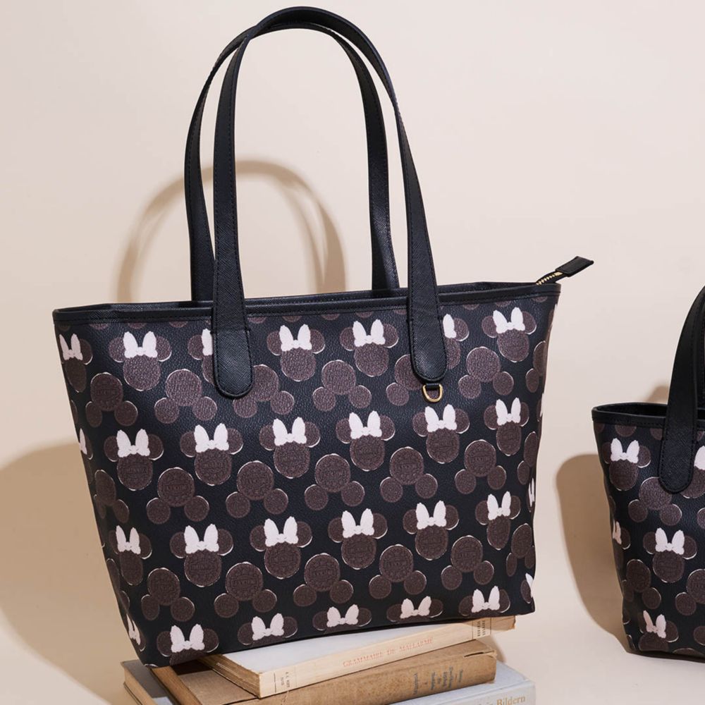 【キューポット】ジップ トートバッグ　ミッキー&ミニー クリームサンド ココアクッキー