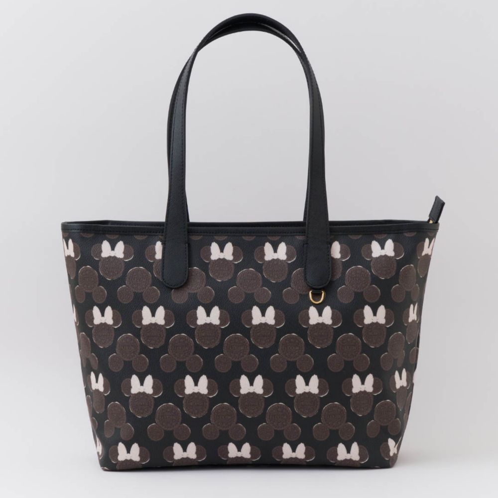 【キューポット】ジップ トートバッグ　ミッキー&ミニー クリームサンド ココアクッキー