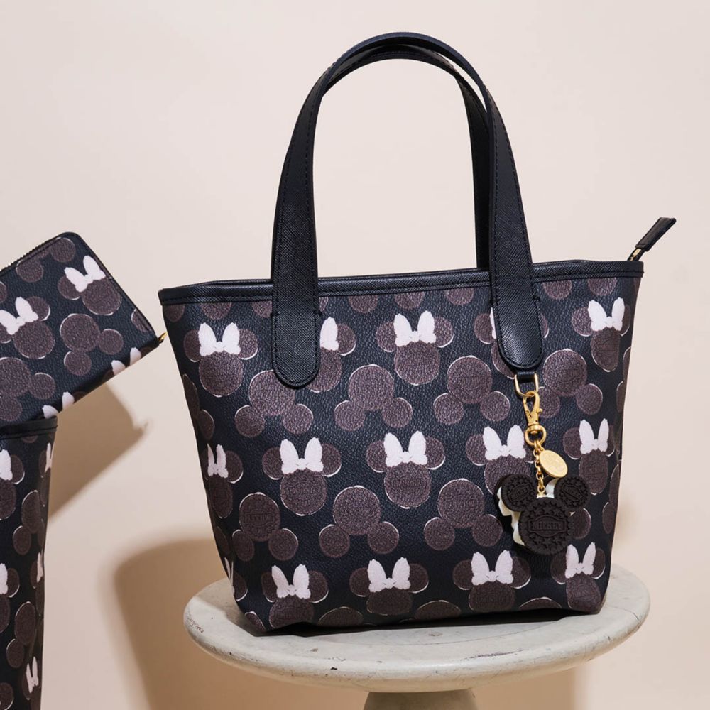 【キューポット】ミニトートバッグ　ミッキー&ミニー クリームサンド ココアクッキー