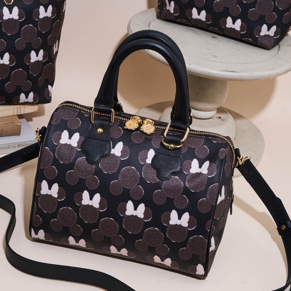 【キューポット】 ミニボストンバッグ　ミッキー&ミニー クリームサンド ココアクッキー