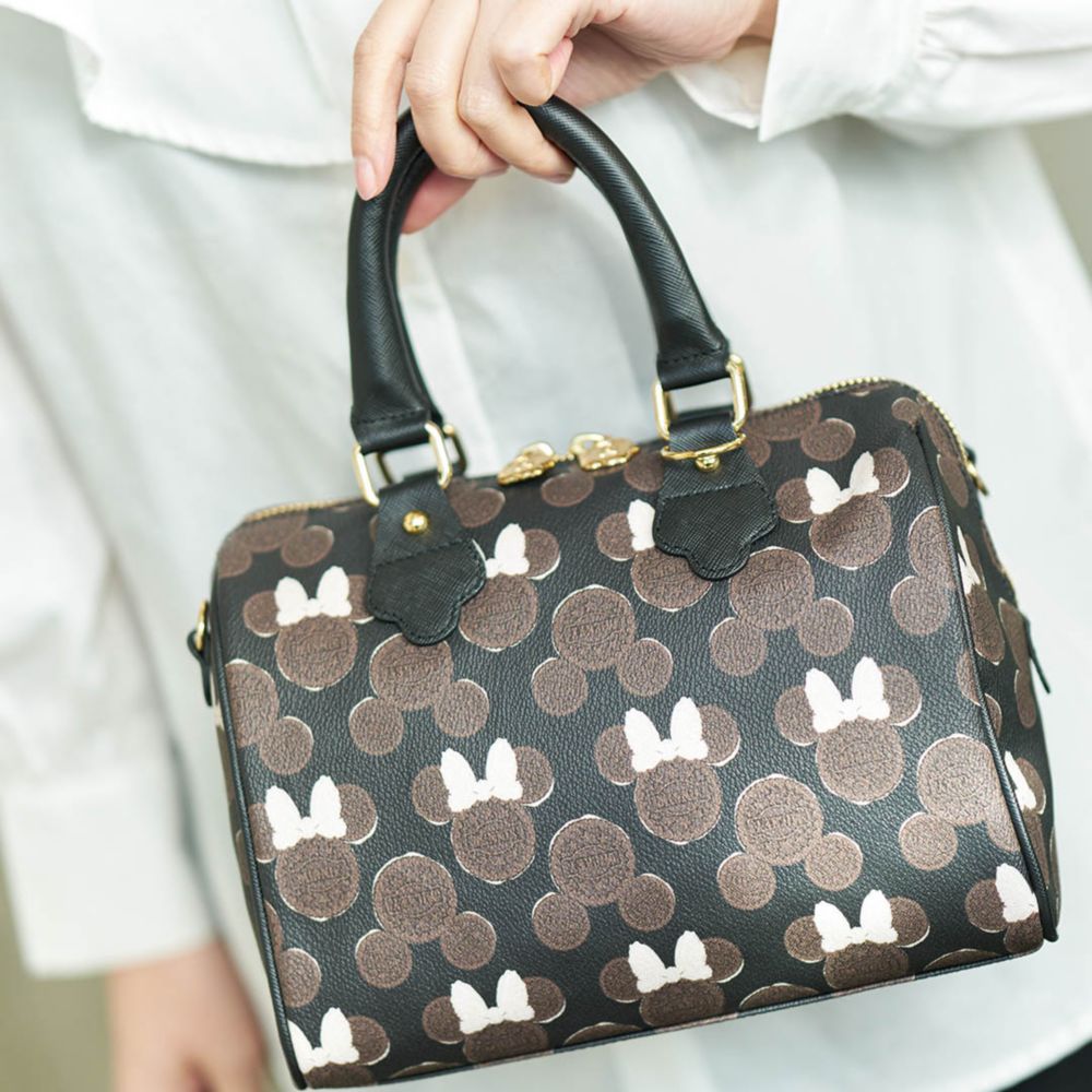 【キューポット】 ミニボストンバッグ　ミッキー&ミニー クリームサンド ココアクッキー