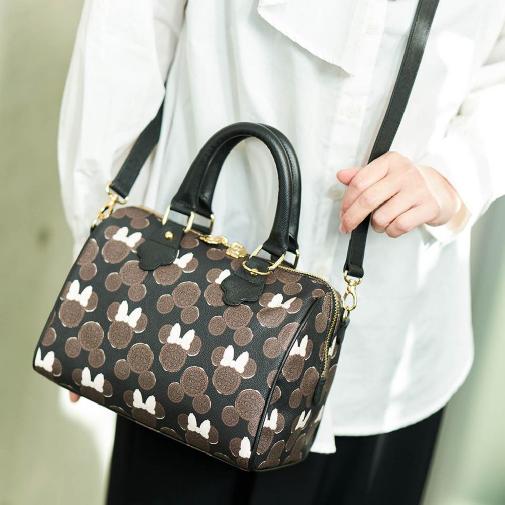 【キューポット】 ミニボストンバッグ　ミッキー&ミニー クリームサンド ココアクッキー