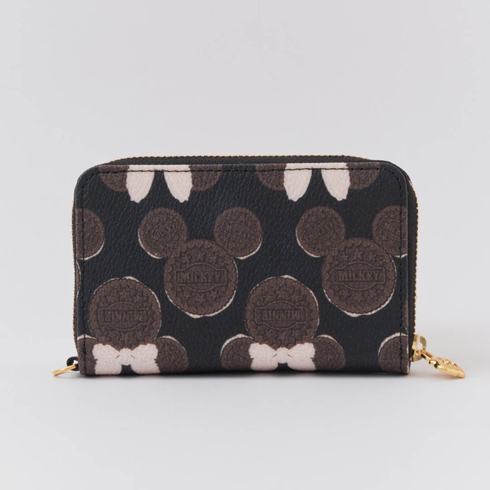 【キューポット】コンパクト ラウンドファスナー ウォレット　ミッキー&ミニー クリームサンド ココアクッキー