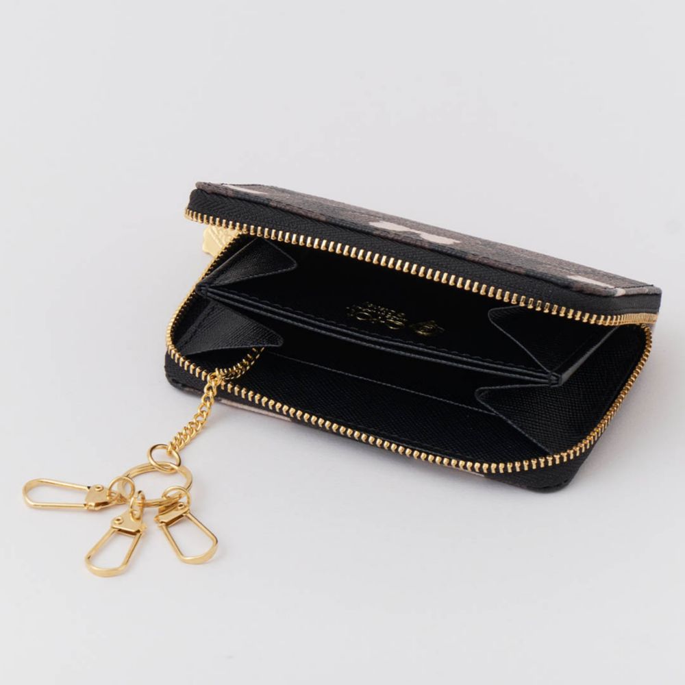 【キューポット】コンパクト ラウンドファスナー ウォレット　ミッキー&ミニー クリームサンド ココアクッキー