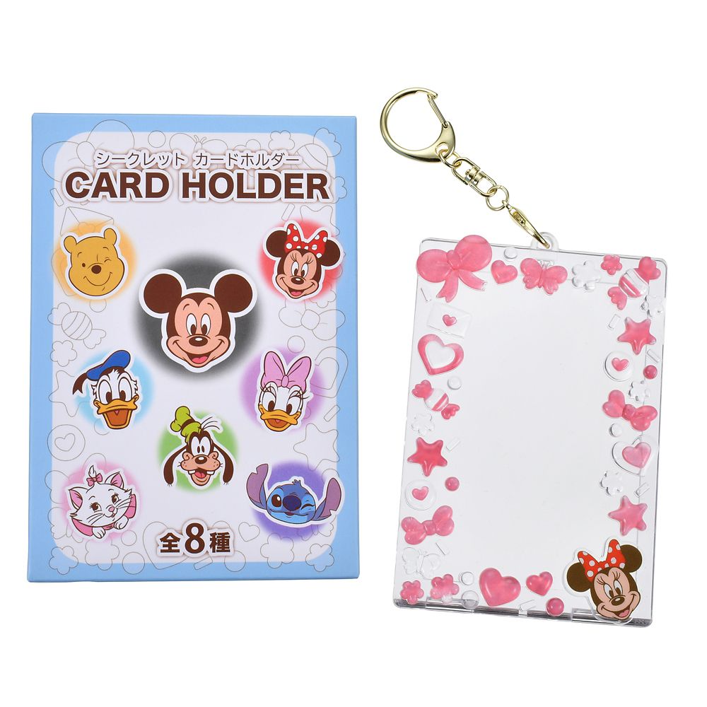 ディズニーキャラクター シークレットカードホルダー クリア 硬質 ぷっくりデコ