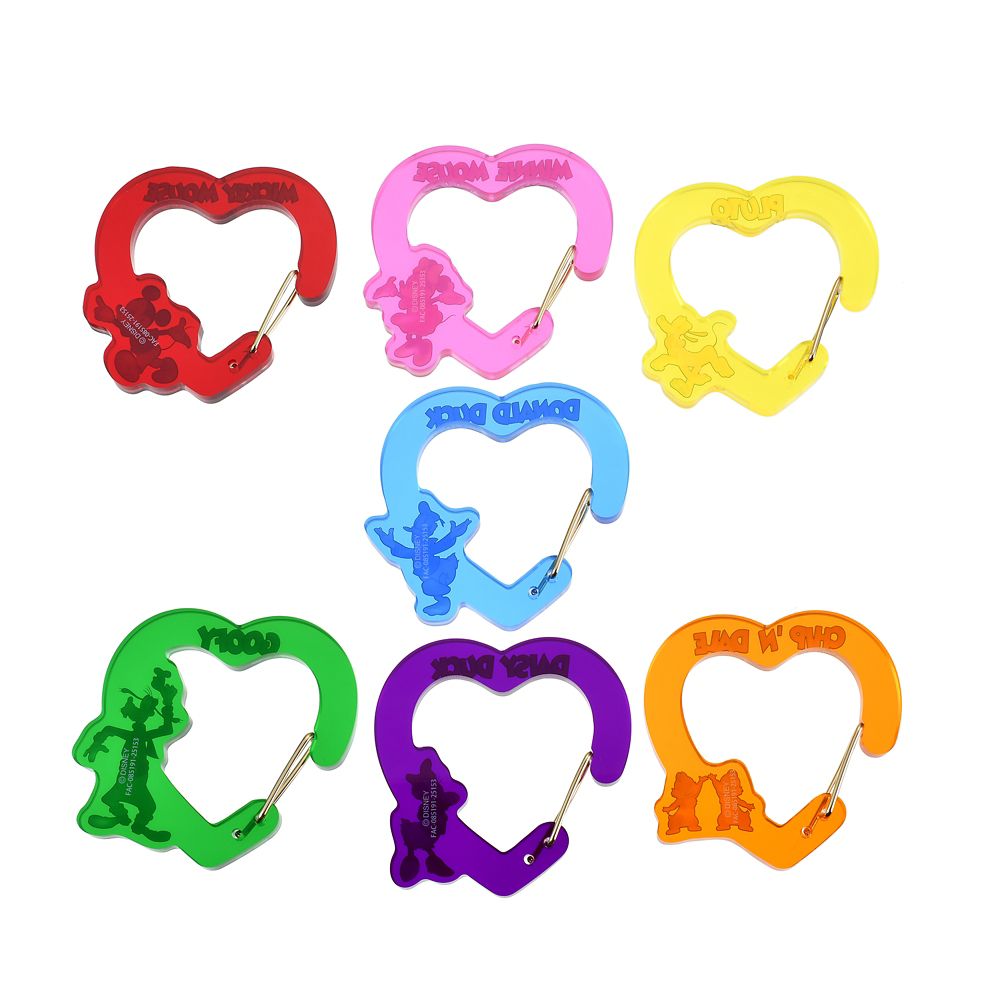 ミッキー＆フレンズ シークレットカラビナ ハート形 クリアカラー retro