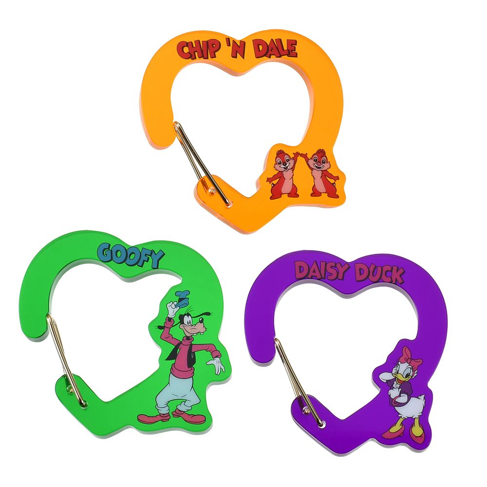 ミッキー＆フレンズ シークレットカラビナ ハート形 クリアカラー retro