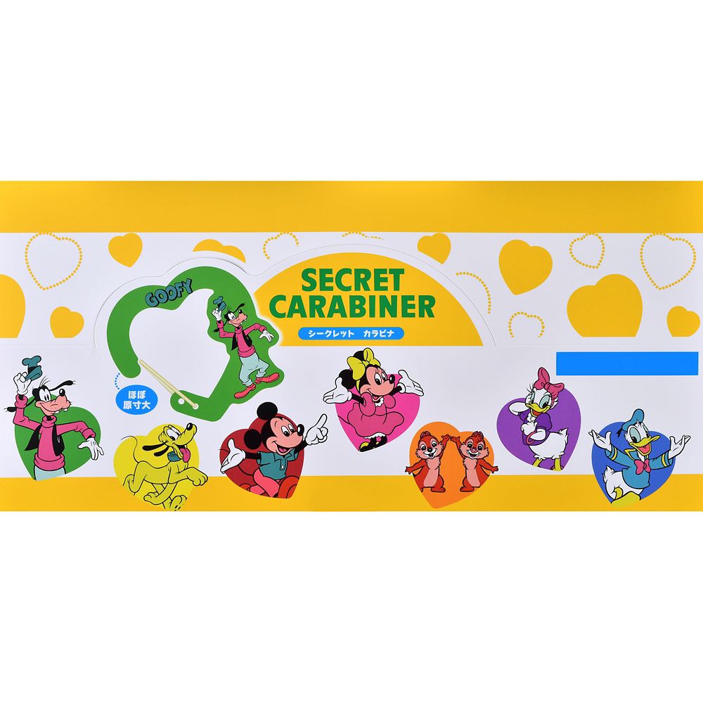 ミッキー＆フレンズ シークレットカラビナ ハート形 クリアカラー retro