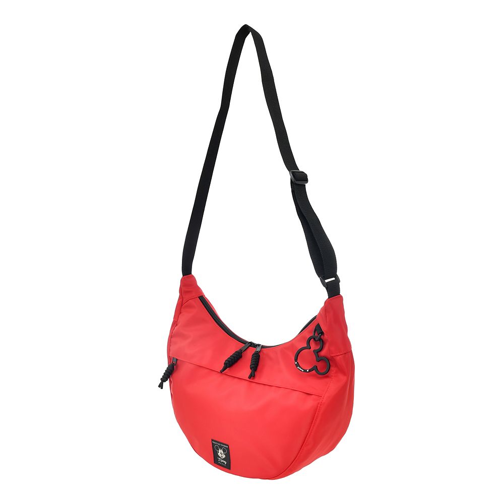 ミッキー ショルダーバッグ カラビナ付き ハーフムーン レッド パラコード Casual Bag