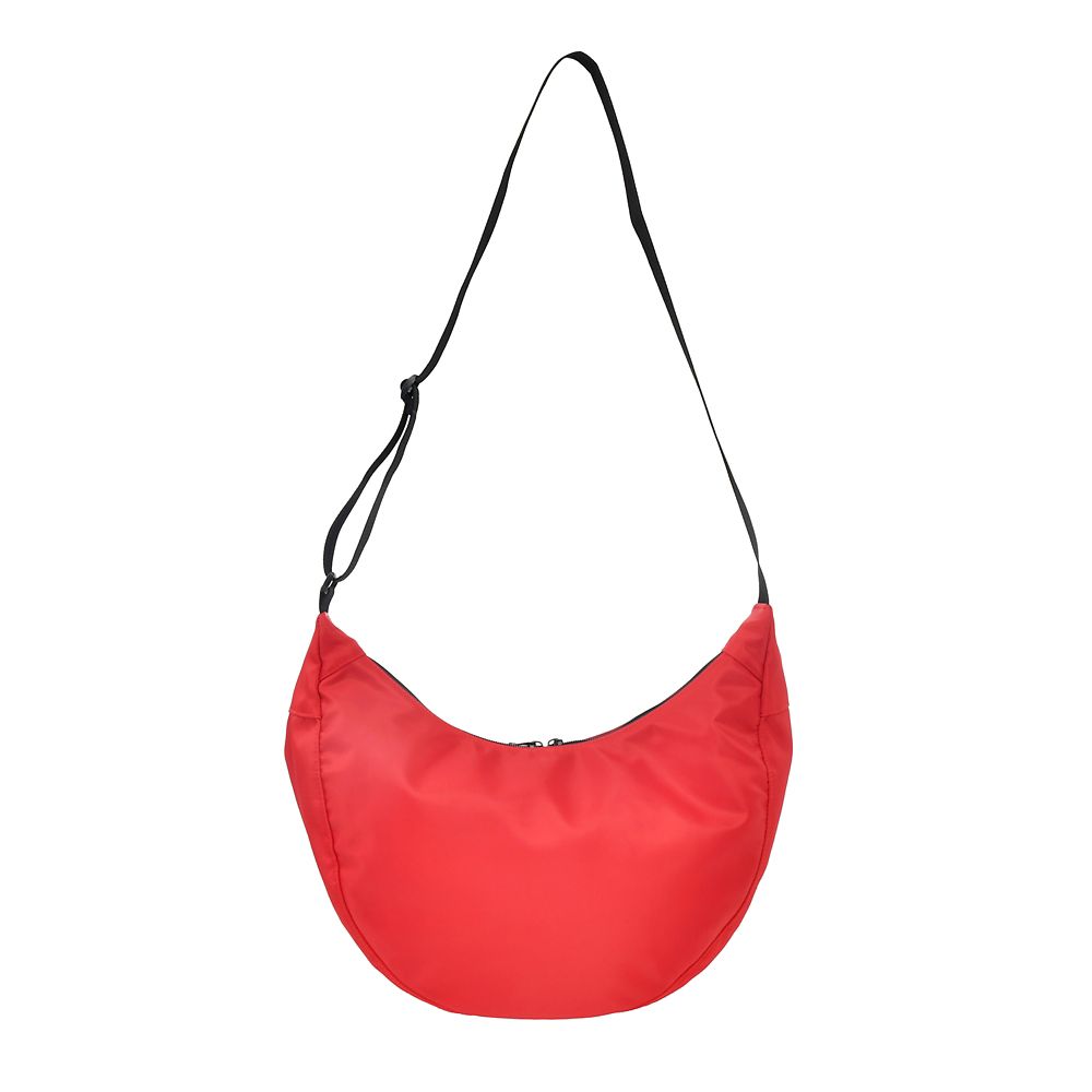 ミッキー ショルダーバッグ カラビナ付き ハーフムーン レッド パラコード Casual Bag
