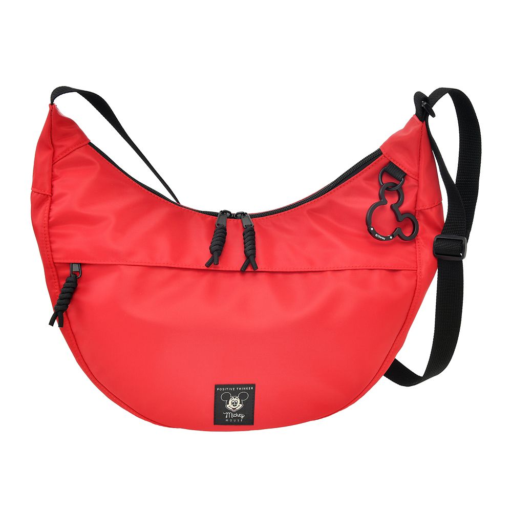 ミッキー ショルダーバッグ カラビナ付き ハーフムーン レッド パラコード Casual Bag