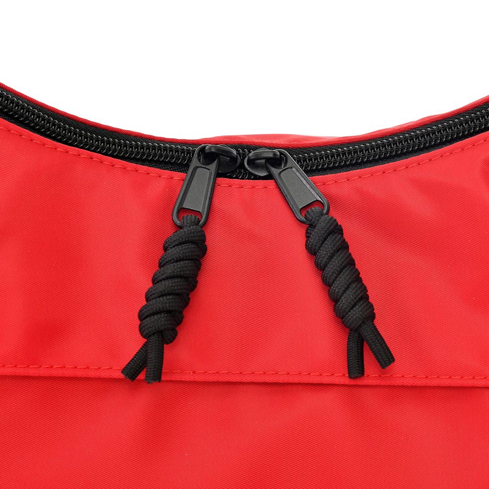 ミッキー ショルダーバッグ カラビナ付き ハーフムーン レッド パラコード Casual Bag