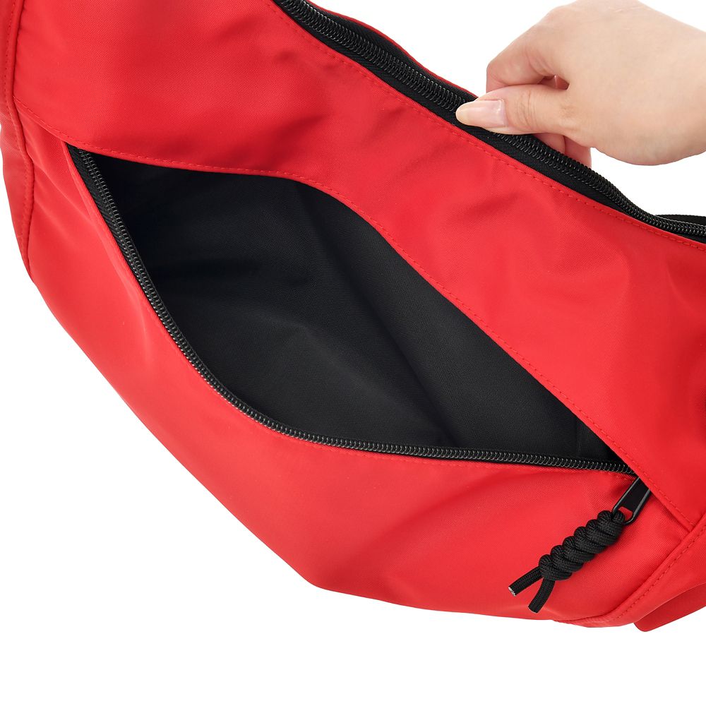 ミッキー ショルダーバッグ カラビナ付き ハーフムーン レッド パラコード Casual Bag