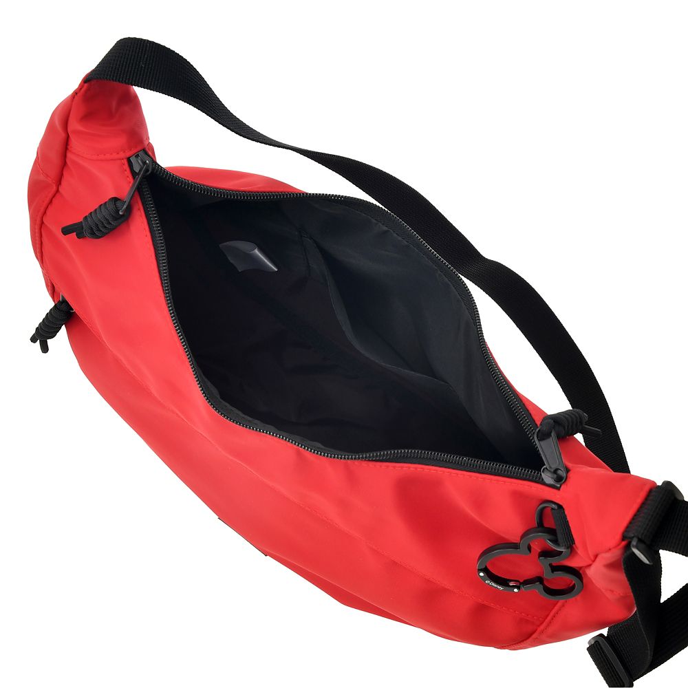 ミッキー ショルダーバッグ カラビナ付き ハーフムーン レッド パラコード Casual Bag