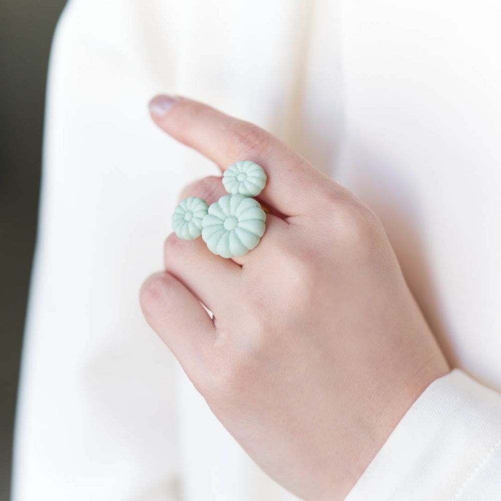 【キューポット】ミッキーマウス/リング　13号　マッチャ ワサンボン