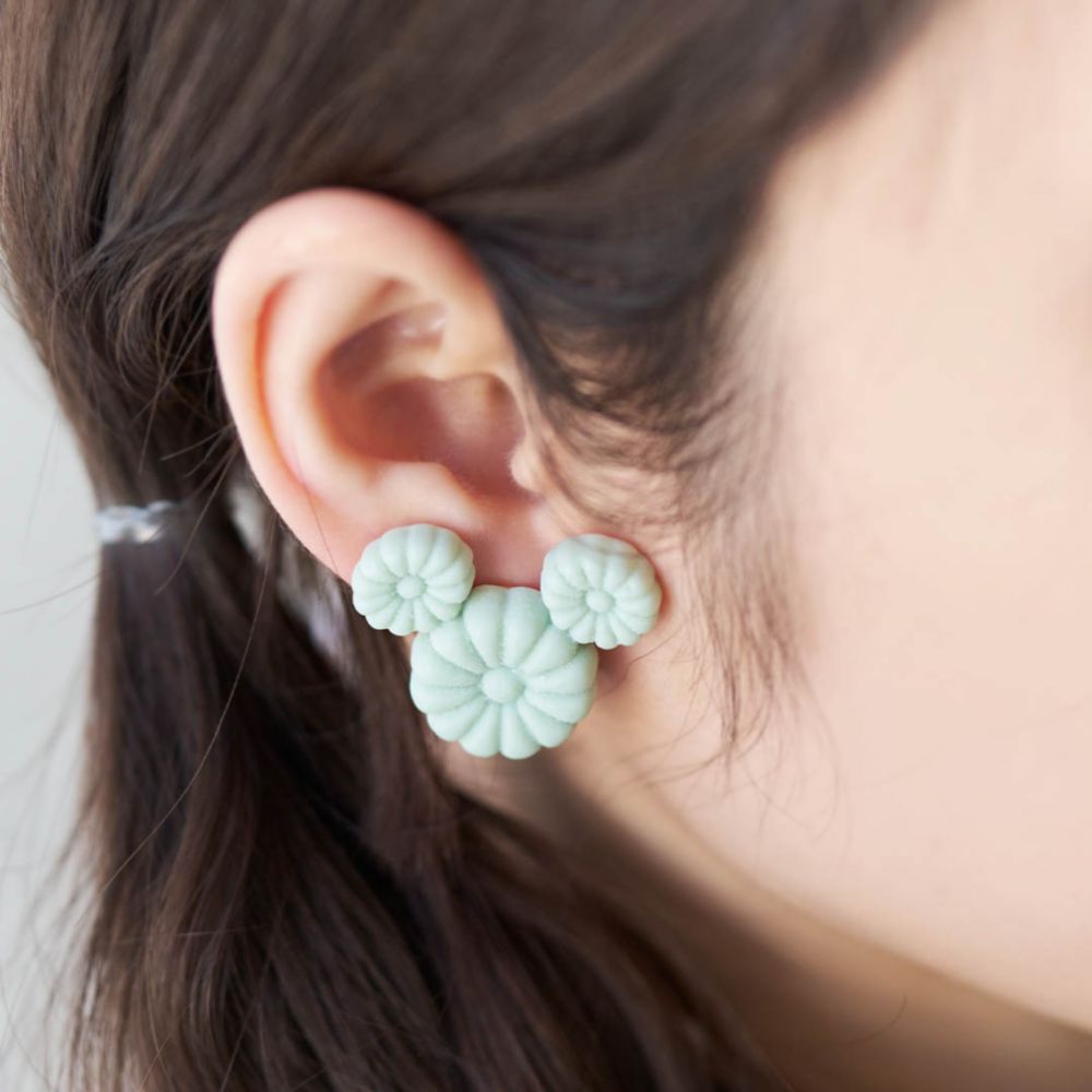 【キューポット】ミッキーマウス/ピアス　マッチャ ワサンボン