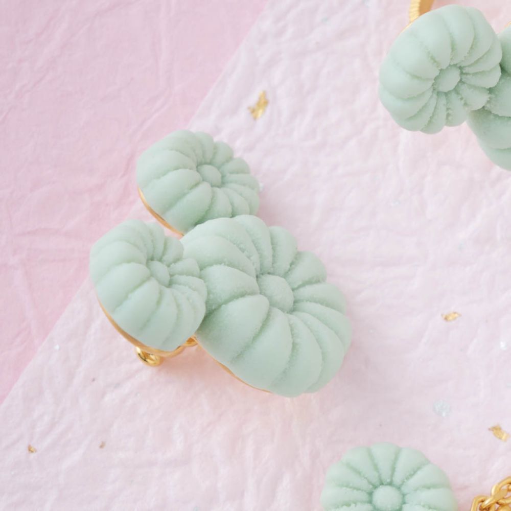 【キューポット】ミッキーマウス/ピアス　マッチャ ワサンボン