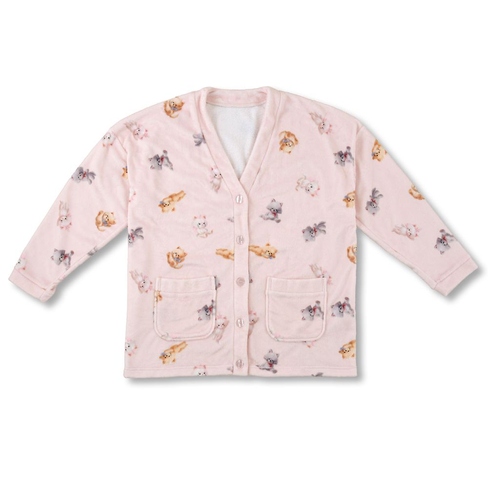 マリー、ベルリオーズ、トゥルーズ おしゃれキャット 長袖 ルームカーディガン ピンク NUIGURUMI