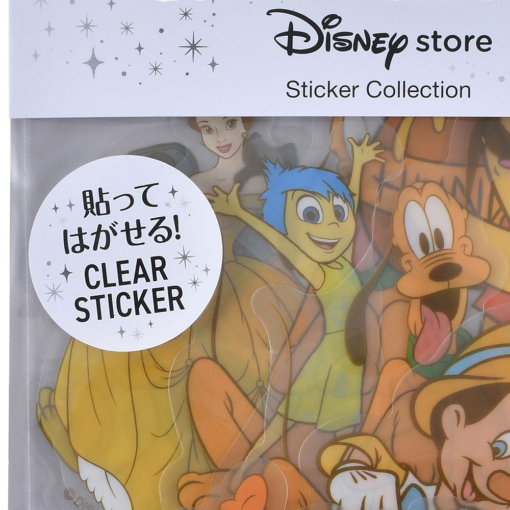 ディズニーキャラクター シール・ステッカー クリア 貼ってはがせる イエロー ダイカット Sticker Collection