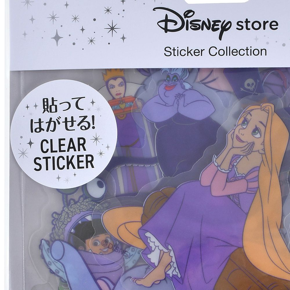 ディズニーキャラクター シール・ステッカー クリア 貼ってはがせる パープル ダイカット Sticker Collection