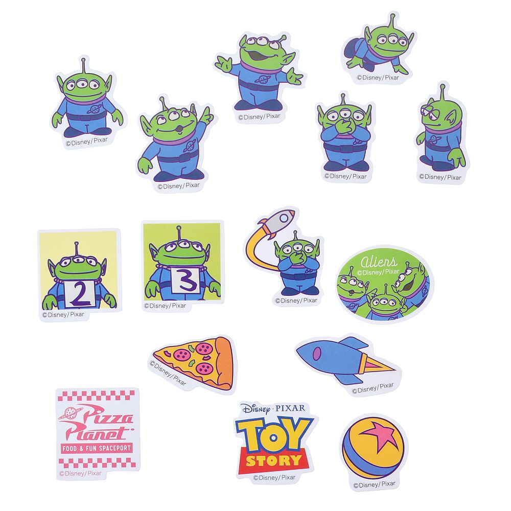 リトル・グリーン・メン／エイリアン シール・ステッカー フレーク ケース入り チェーン付き Sticker Collection