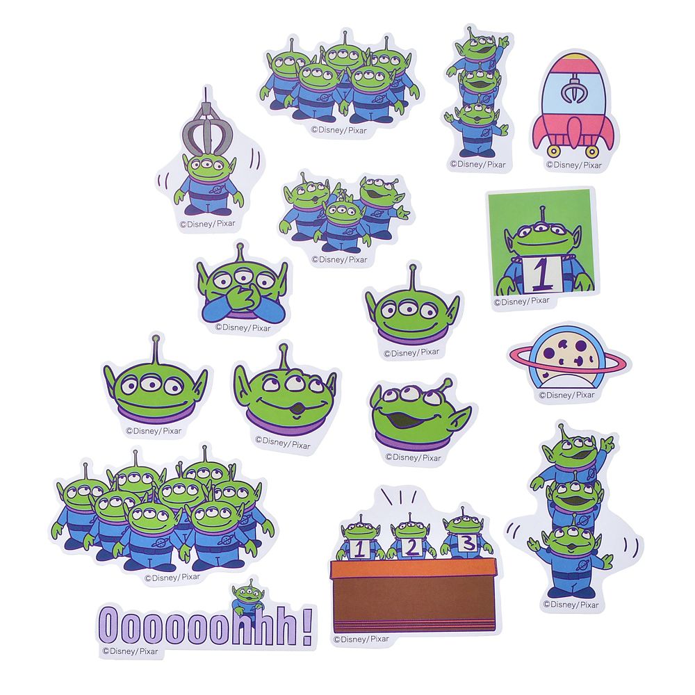 リトル・グリーン・メン／エイリアン シール・ステッカー フレーク ケース入り チェーン付き Sticker Collection