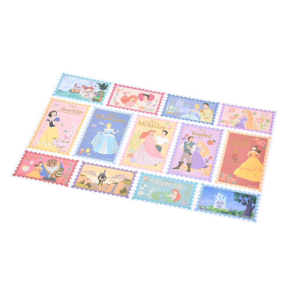 【再入荷】ディズニーキャラクター シール・ステッカー 切手風 ディズニープリンセス Sticker Collection