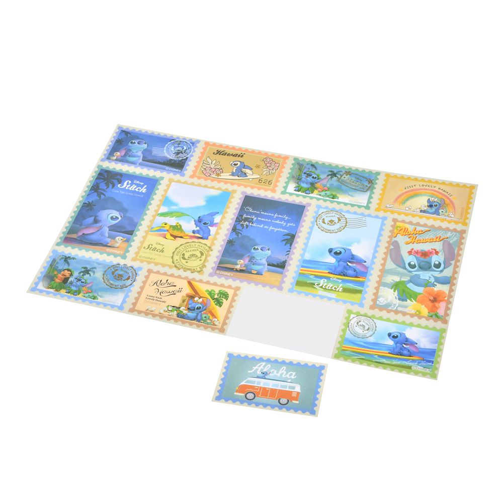 【再入荷】リロ、スティッチ、スクランプ シール・ステッカー 切手風 アロハ Sticker Collection