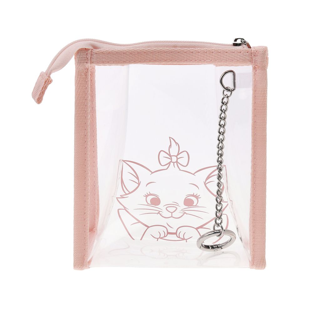 マリー おしゃれキャット ポーチ クリア カラビナ付き ラインアート