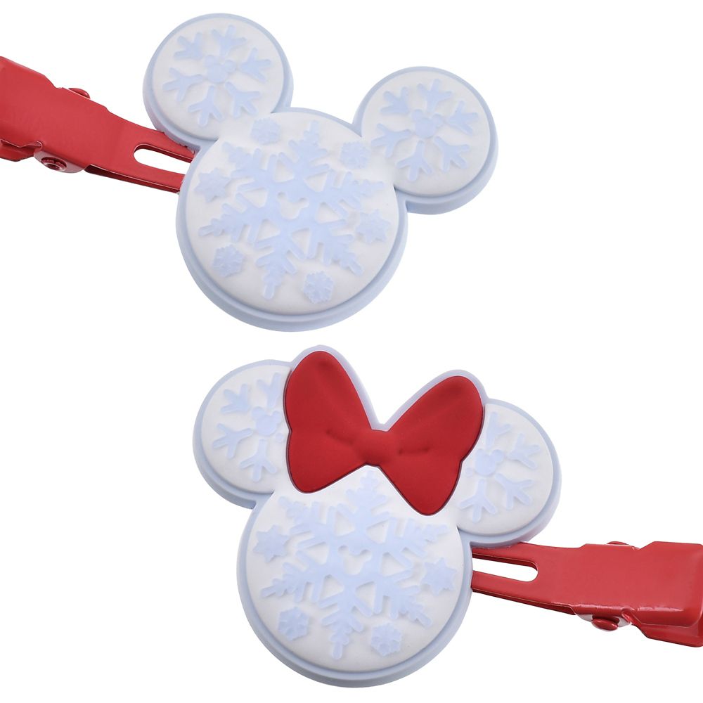ミッキー＆ミニー ヘアクリップ セット カラークリップ スノーフレーク MAEGAMI Hair Zakka