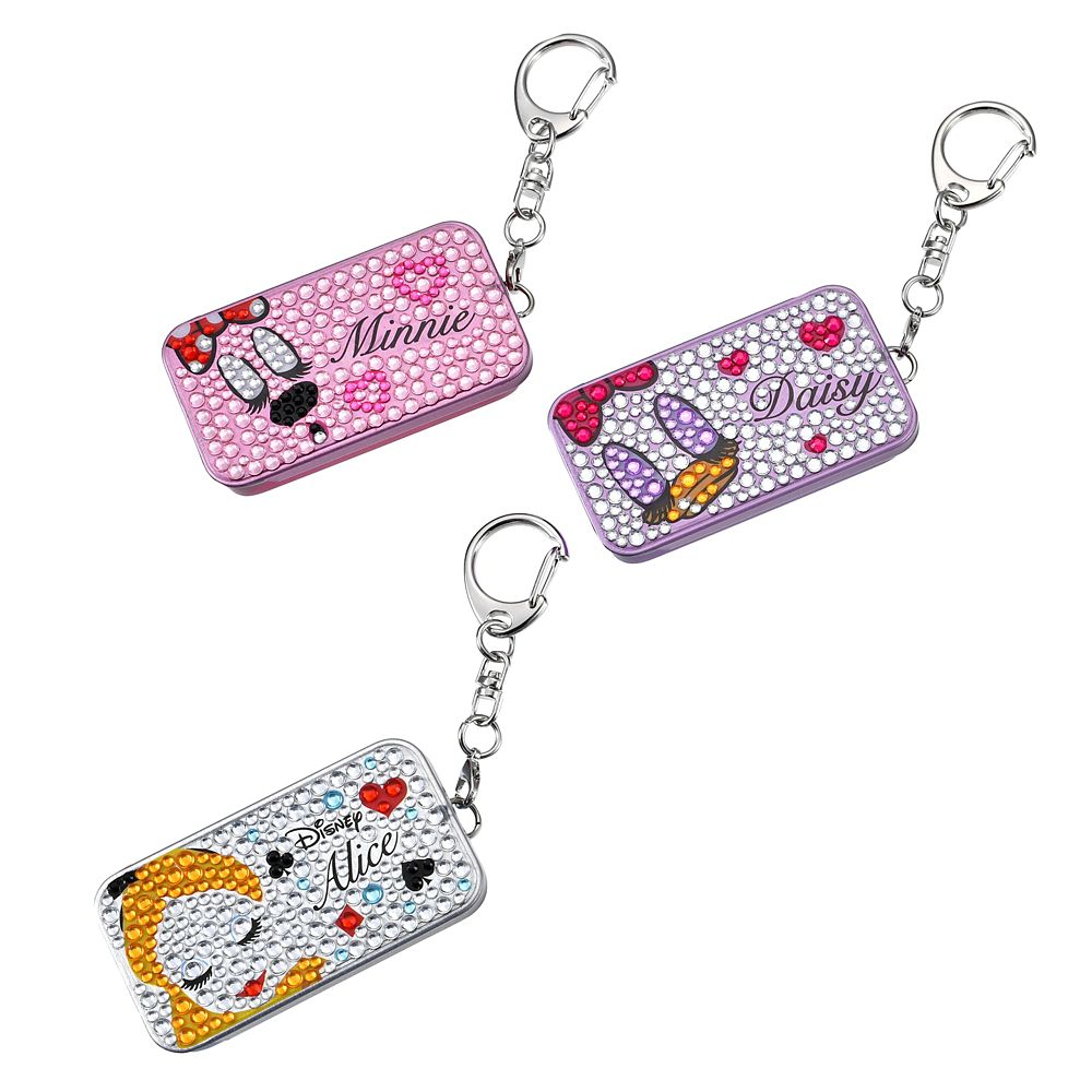 ディズニーキャラクター シークレットケース スライド式 キーホルダータイプ キラキラデコ