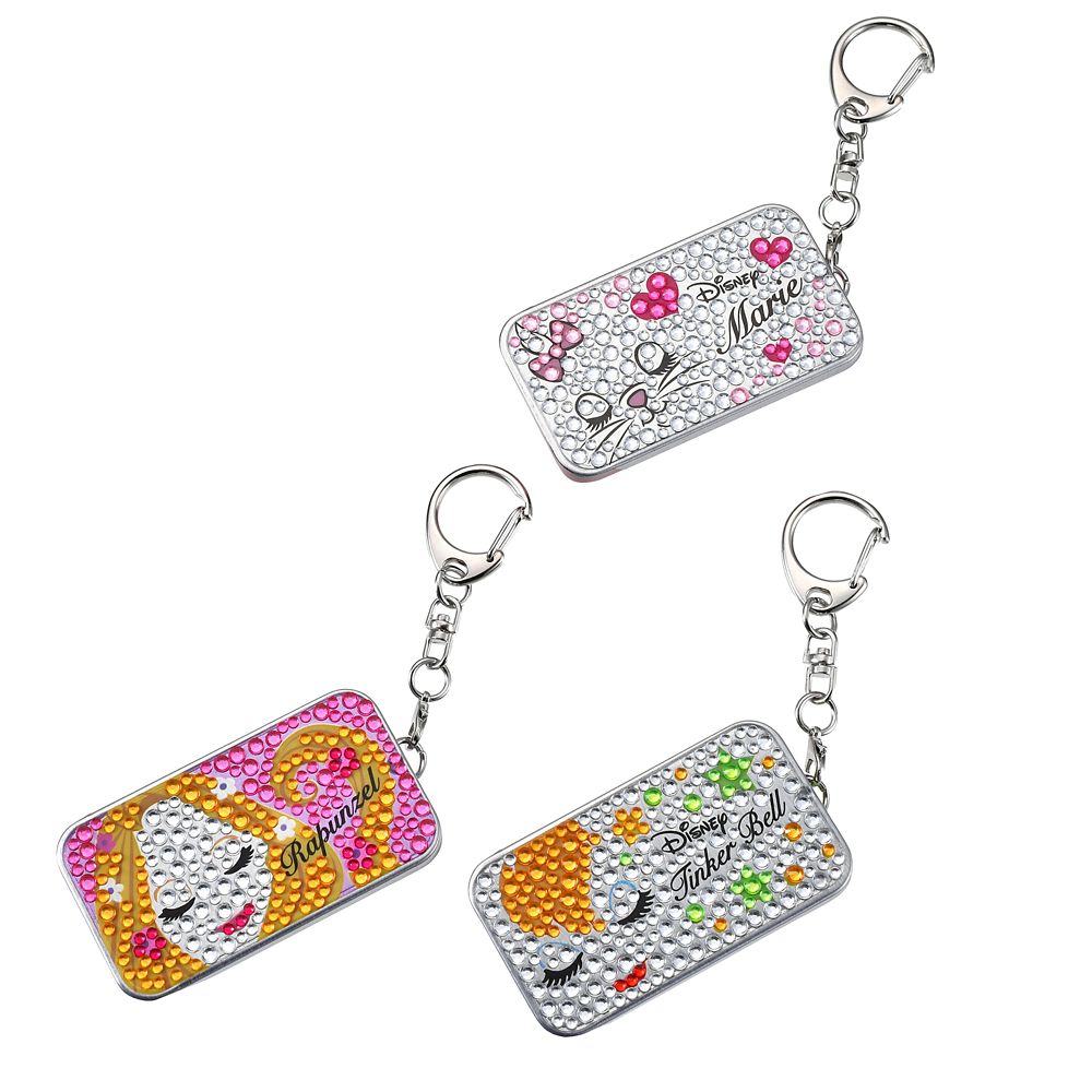 ディズニーキャラクター シークレットケース スライド式 キーホルダータイプ キラキラデコ