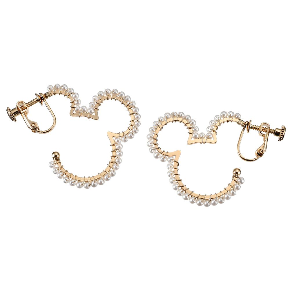 ミッキー イヤリング フープ風 アイコン パールライン