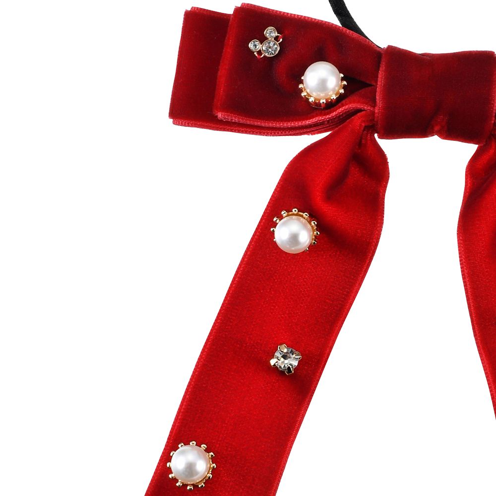 ミニー ヘアポニー リボン パール＆ストーン ランダム