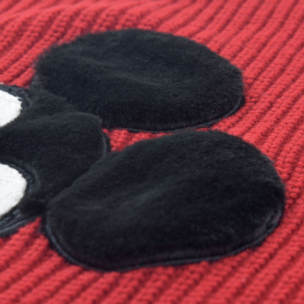 ミッキー 長袖セーター フェイクファー レッド MAGICAL LABEL