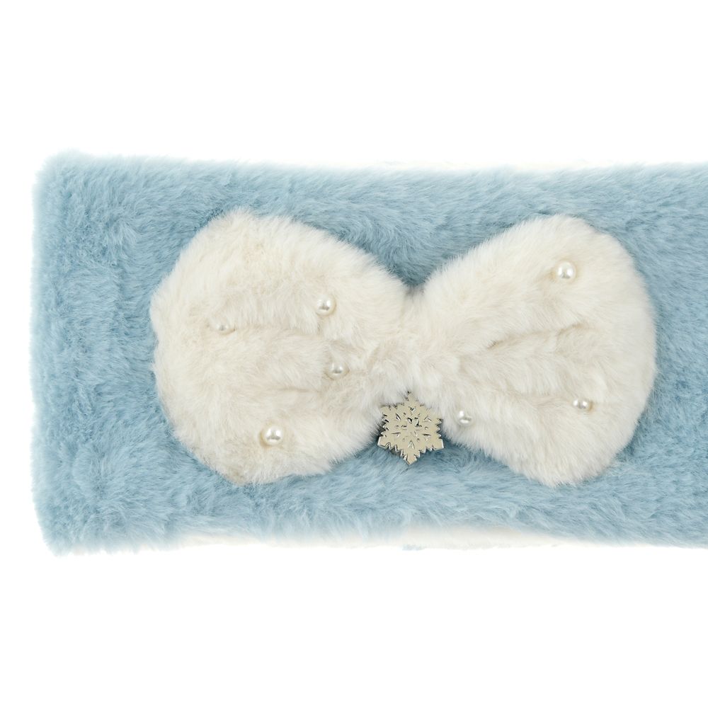 【キッズ用】エルサ キッズ用マフラー フェイクファー リボン ブルー ENJOY WINTER
