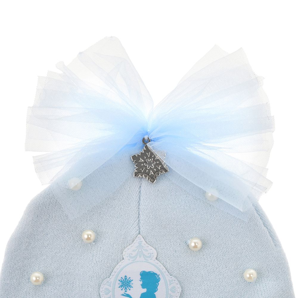 【キッズ用】エルサ キッズ用帽子・キャップ ニット リボン ブルー ENJOY WINTER