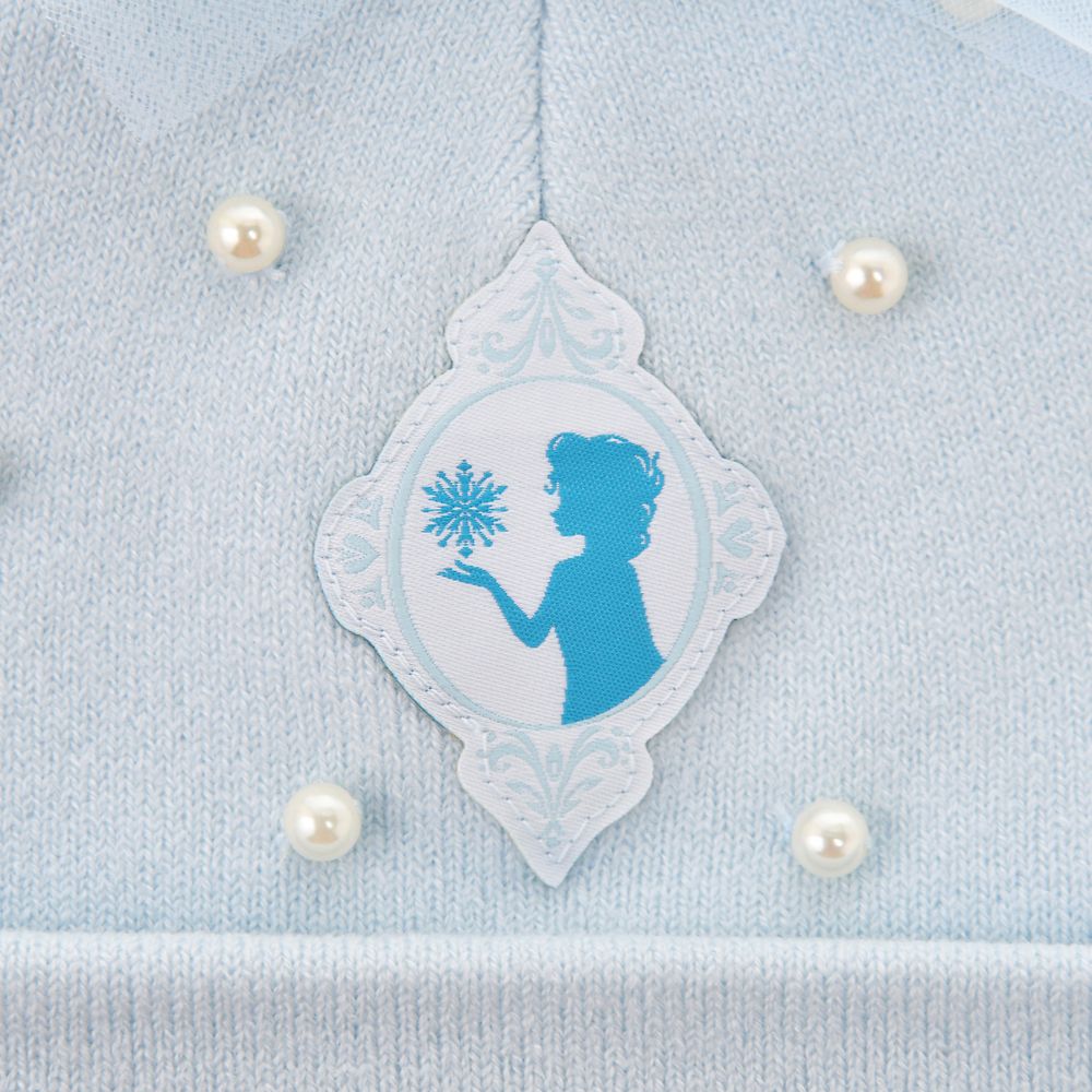 【キッズ用】エルサ キッズ用帽子・キャップ ニット リボン ブルー ENJOY WINTER