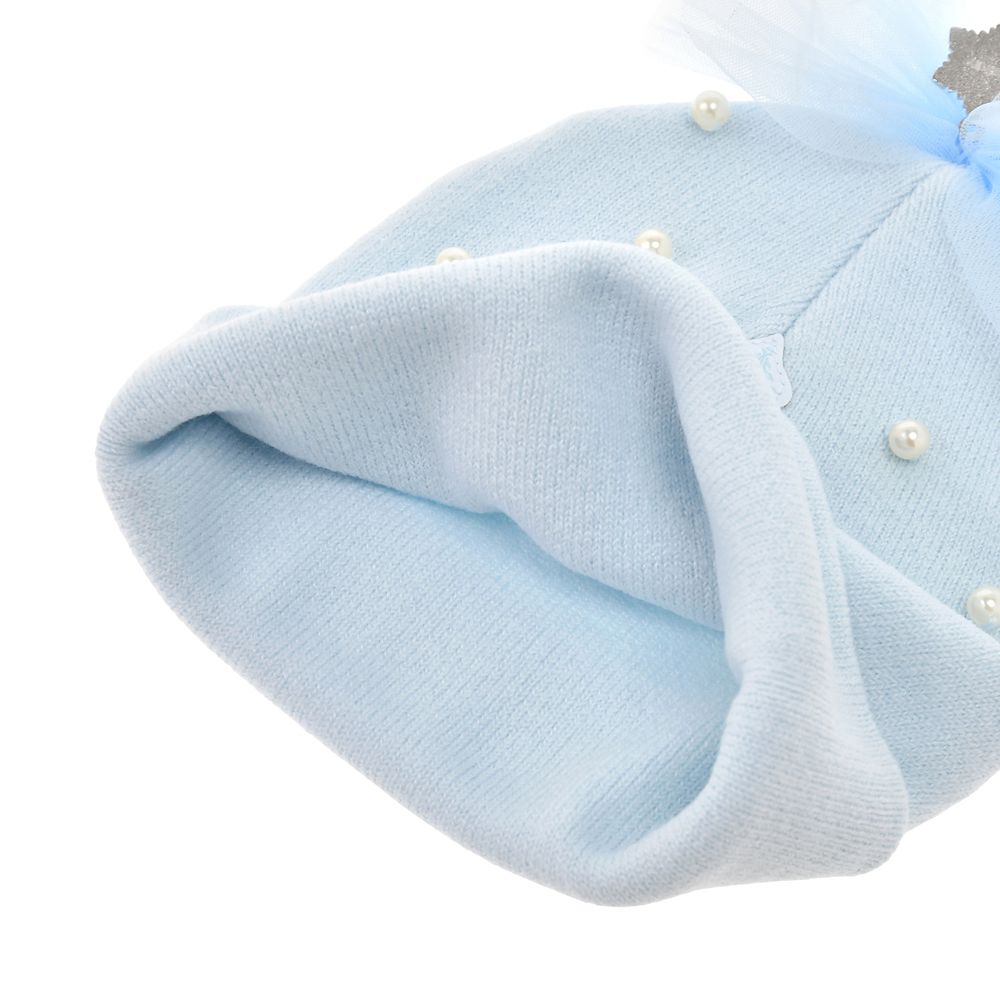 【キッズ用】エルサ キッズ用帽子・キャップ ニット リボン ブルー ENJOY WINTER